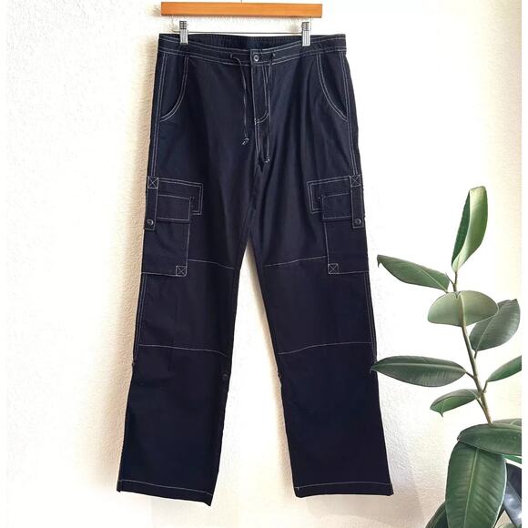 VTG Y2K Prana Women Cargo Pants Size 10 Baggy Utility Grunge Outdoors GorpCore - Picture 1 of 7